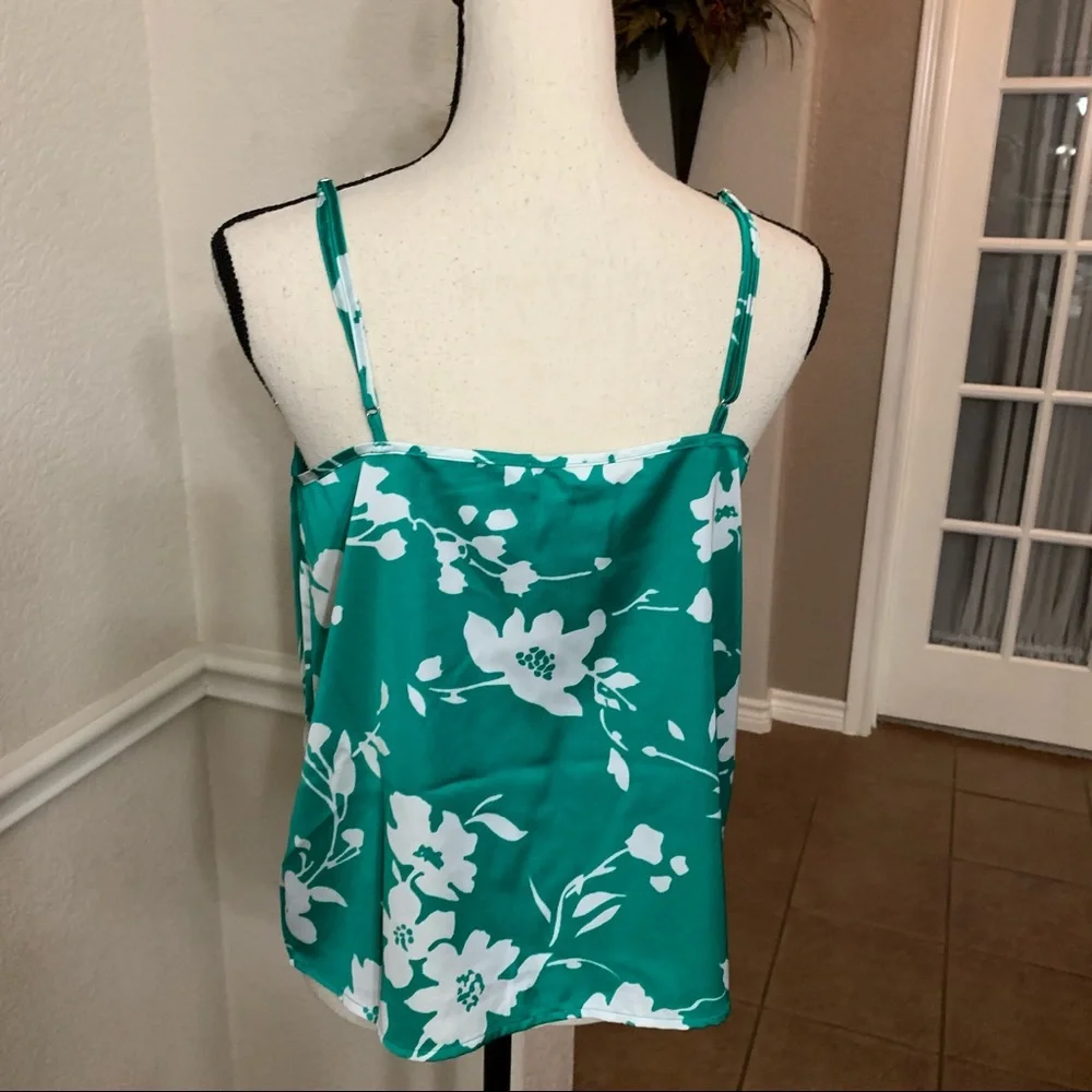 NWT J. Crew green floral print silky camisole top Size 6